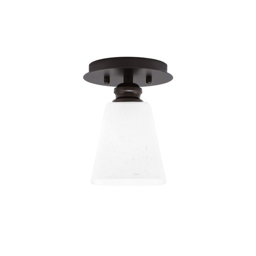 Edge 1 Light Semi-Flush, Espresso Finish, 4.5" Square White Muslin Glass (1160-ES-460)