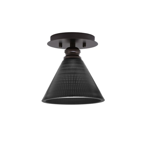 Edge 1 Light Semi-Flush, Espresso Finish, 7" Black Matrix Glass (1160-ES-4059)