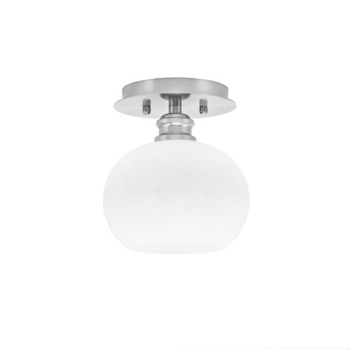 Edge 1 Light Semi-Flush, Brushed Nickel Finish, 7" White Muslin Glass (1160-BN-212)