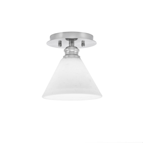 Edge 1 Light Semi-Flush, Brushed Nickel Finish, 7" White Muslin Glass (1160-BN-312)