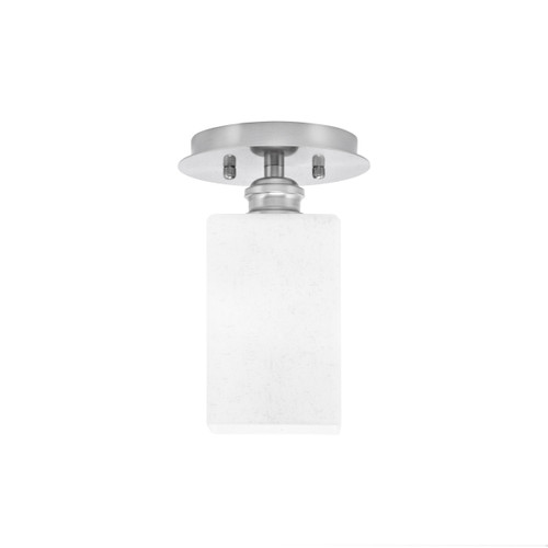 Edge 1 Light Semi-Flush, Brushed Nickel Finish, 4" Square White Muslin Glass (1160-BN-531)