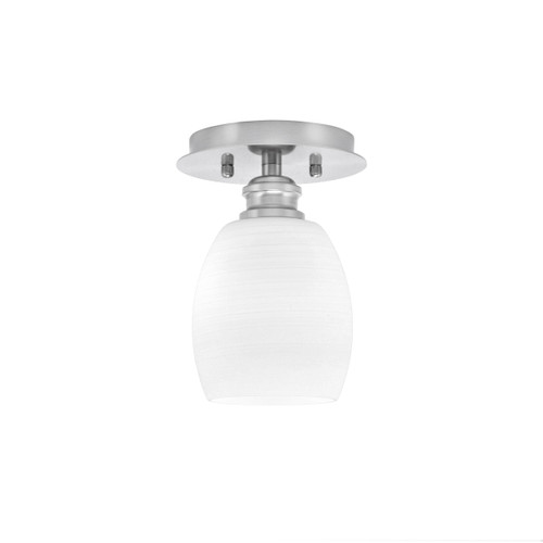 Edge 1 Light Semi-Flush, Brushed Nickel Finish, 5" White Linen Glass (1160-BN-615)