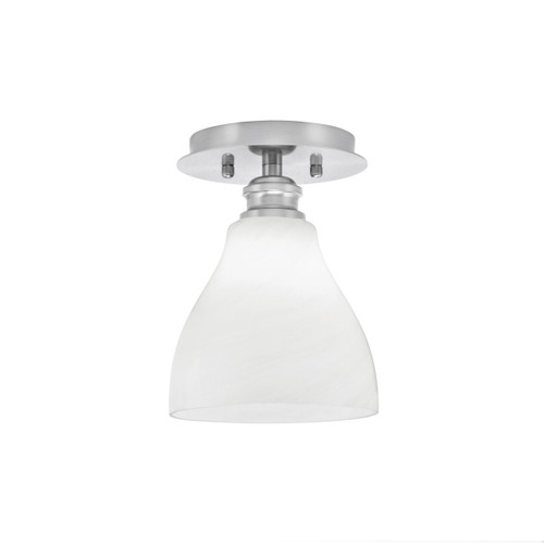 Edge 1 Light Semi-Flush, Brushed Nickel Finish, 6.25" White Marble Glass (1160-BN-4761)