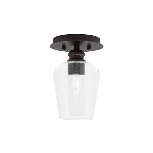 Edge 1 Light Semi-Flush, Espresso Finish, 5" Clear Bubble Glass (1160-ES-210)