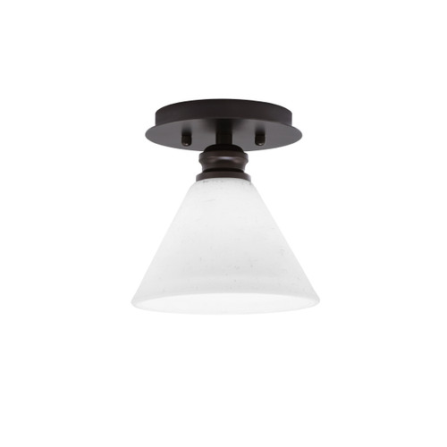 Edge 1 Light Semi-Flush, Espresso Finish, 7" White Muslin Glass (1160-ES-312)