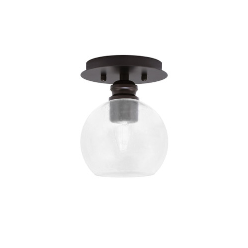 Edge 1 Light Semi-Flush, Espresso Finish, 5.75" Clear Bubble Glass (1160-ES-4100)