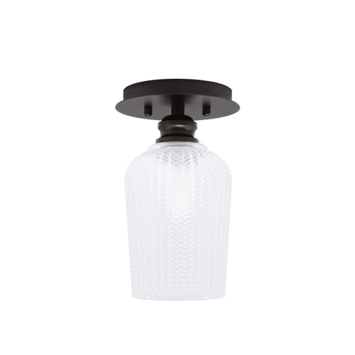 Edge 1 Light Semi-Flush, Espresso Finish, 5" Clear Textured Glass (1160-ES-4250)