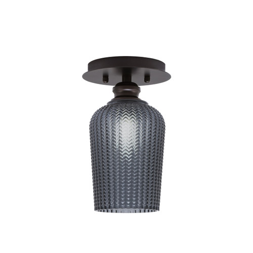 Edge 1 Light Semi-Flush, Espresso Finish, 5" Smoke Textured Glass (1160-ES-4252)