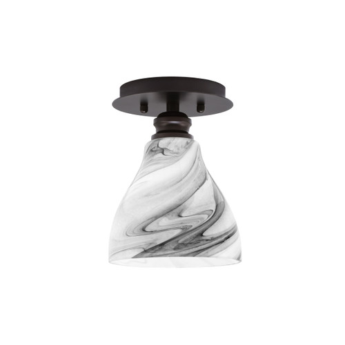 Edge 1 Light Semi-Flush, Espresso Finish, 6.25" Onyx Swirl Glass (1160-ES-4769)