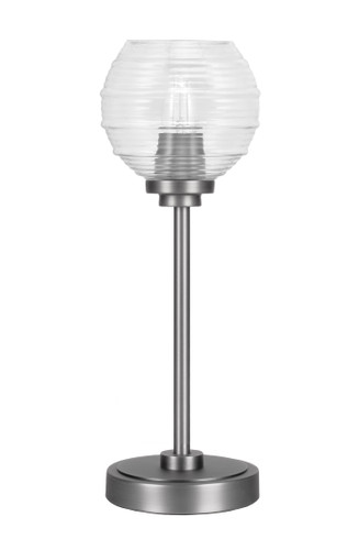 Luna Accent Lamp, Graphite Finish, 6" Clear Ribbed Glass (53-GP-5110)