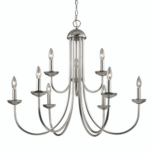 Williamsport 34'' Wide 9-Light Chandelier - Brushed Nickel (1529CH/20)