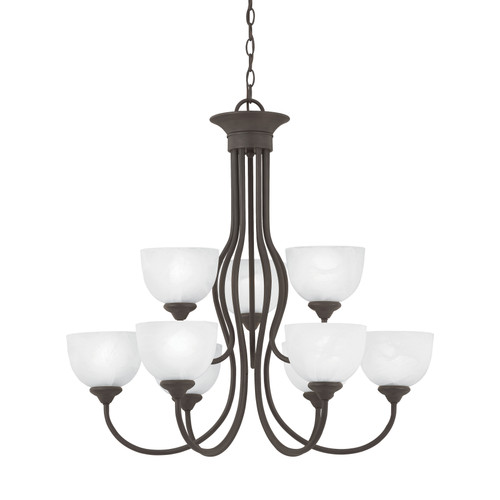 Tahoe 30'' Wide 9-Light Chandelier - Painted Bronze (SL801663)