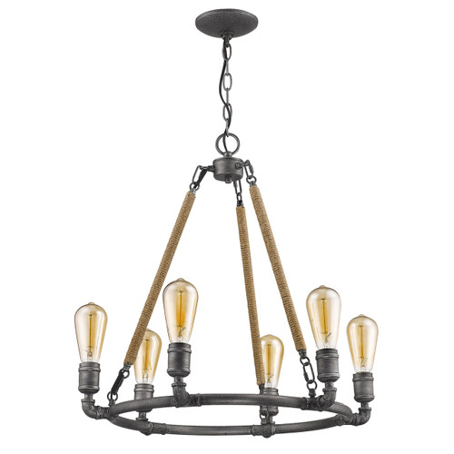 Grayson 6-Light Antique Gray Chandelier (IN11325AGY)