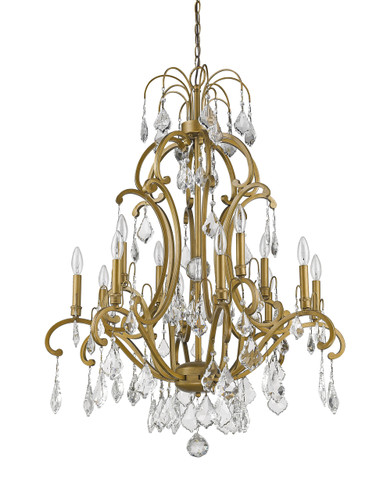 Claire 12-Light Antique Gold Chandelier (IN11357AG)