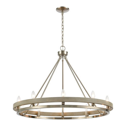 Ramsey 34'' Wide 10-Light Chandelier - Satin Nickel (75067/10)