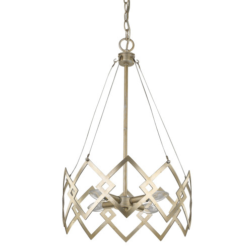 Nora 4-Light Washed Gold Drum Pendant (IN11397WG)