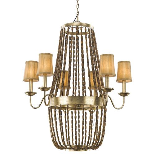 Anastasia 12-Light Antique Gold Leaf Chandelier (IN11405AGL)