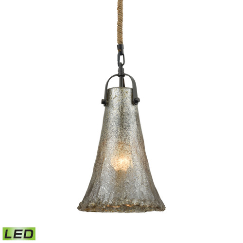 Hand Formed Glass 8'' Wide 1-Light Mini Pendant - Oil Rubbed Bronze (10651/1-LED)