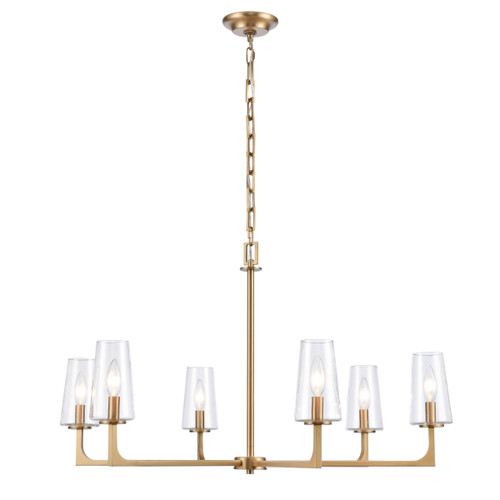 Fitzroy 34'' Wide 6-Light Chandelier - Lacquered Brass (89976/6)