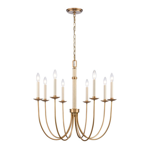 Neville 28'' Wide 8-Light Chandelier - Natural Brass (89718/8)