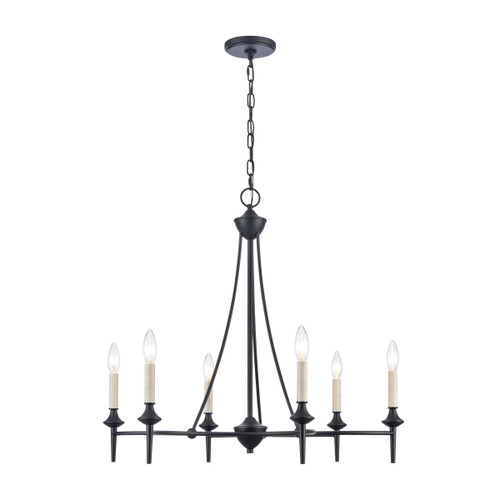 Solomon 28'' Wide 6-Light Chandelier - Matte Black (89697/6)