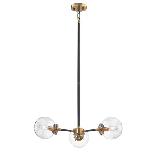 Boudreaux 26'' Wide 3-Light Chandelier - Matte Black with Antique Gold (14431/3)