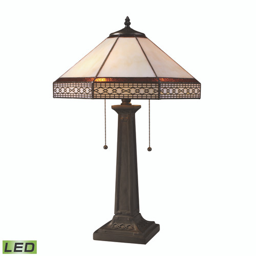 Stone Filigree 24'' High 2-Light Table Lamp - Tiffany Bronze - Includes LED Bulbs (D1858-LED)