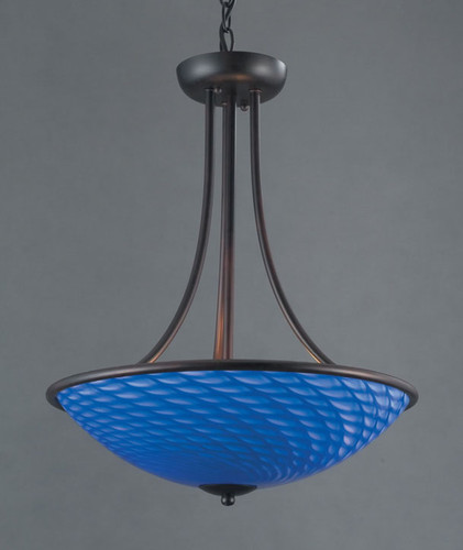 Arco Baleno 3-Light Pendant - Dark Rust with Sapphire Blue (418-3S-DR)