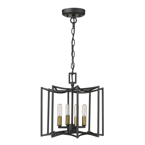 Rhian 4-Light Matte Black Pendant (IN10050BK)