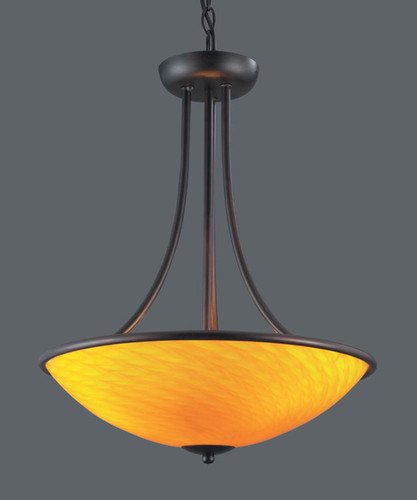 Arco Baleno 3-Light Pendant - Dark Rust with Canary Yellow (418-3CN-DR)