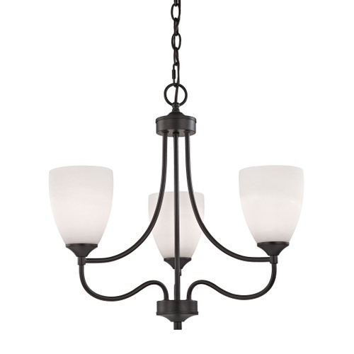 Arlington 3-Light Chandelier in Oil Rubbed Bronze with White Glass (2003CH/10)