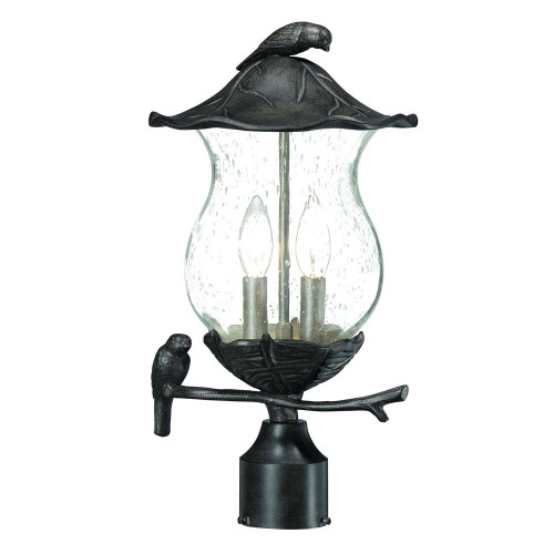 Avian 2-Light Black Coral Post Mount Light (7567BC/SD)