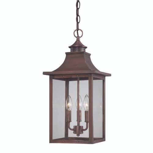 St. Charles 3-Light Acopper Patina Hanging Light (8316CP)