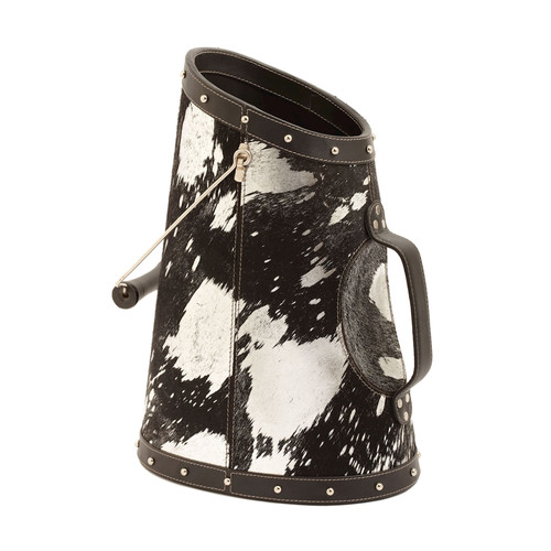 Faux Pony Coal Bucket in Silver Metallic (173026)