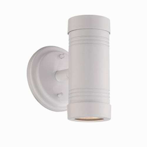 2-Light White Cylinder Wall Light (7692WH)