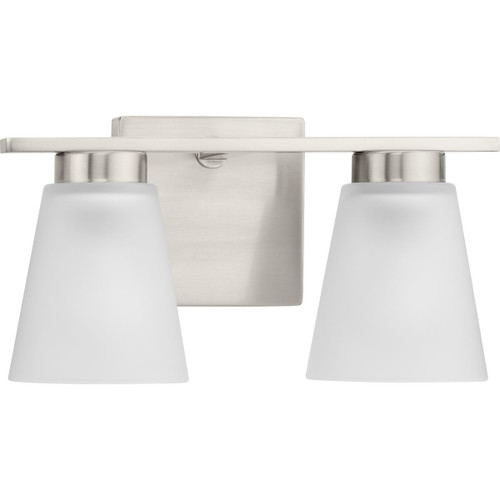 Tanner Collection Two-Light Brushed Nickel Transitional Vanity Light (P300500-009)