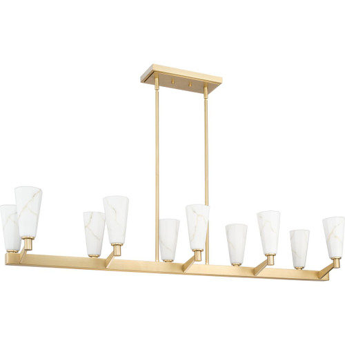 Tosca Collection Ten-Light Brushed Bronze Modern Luxe Linear Chandelier (P400396-109)