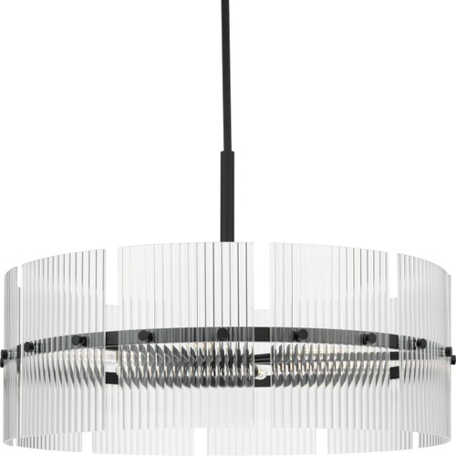 Seville Collection Six-Light Matte Black Contemporary Chandelier (P400389-31M)