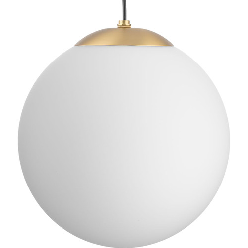 Atwell Collection Brushed Bronze and Opal Glass Globe Large Hanging Pendant Light (P500463-109)