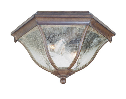 2-Light Burled Walnut Flushmount Ceiling Light (5615BW)