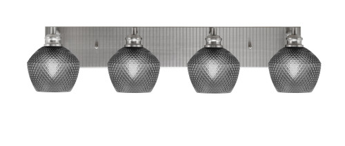 Edge 4 Light Bath Bar, Brushed Nickel Finish, 6" Smoke Textured Glass (1164-BN-4622)