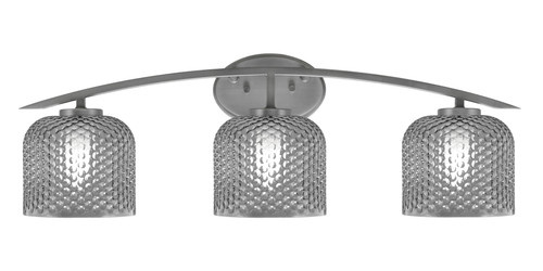 Kurve 3 Light Bath Bar, Graphite Finish, 6" Smoke Textured Glass (3723-GP-4612)