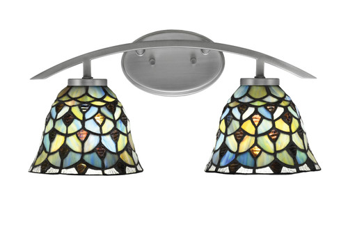 Kurve 2 Light Bath Bar, Graphite Finish, 7" Crescent Art Glass (3722-GP-9965)