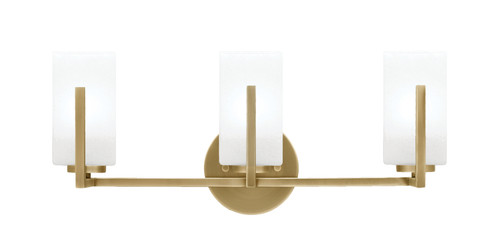 Atlas 3 Light Bath Bar, New Age Brass Finish, 3.5" Square White Marble Glass (4513-NAB-541)