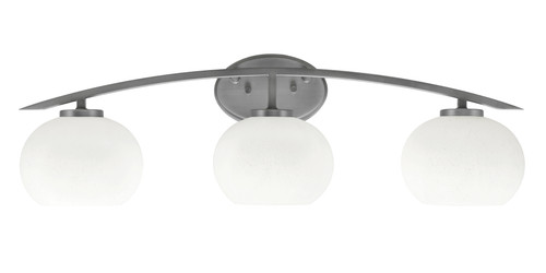 Kurve 3 Light Bath Bar, Graphite Finish, 7" White Muslin Glass (3723-GP-212)