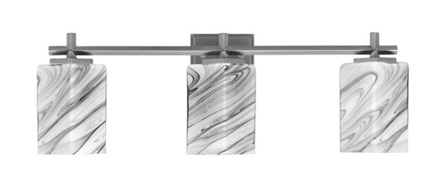 Franklin 3 Light Bath Bar, Graphite Finish, 3.5" Square Onyx Swirl Glass (1213-GP-549)