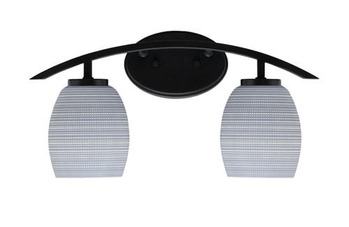 Kurve 2 Light Bath Bar, Matte Black Finish, 5" Gray Matrix Glass (3722-MB-4022)