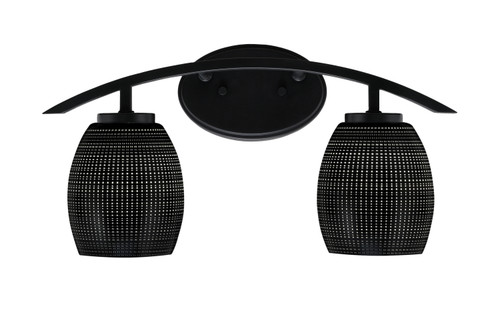 Kurve 2 Light Bath Bar, Matte Black Finish, 5" Black Matrix Glass (3722-MB-4029)