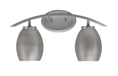 Kurve 2 Light Bath Bar, Graphite Finish, 5" Graphite Oval Metal Shades (3722-GP-426-GP)