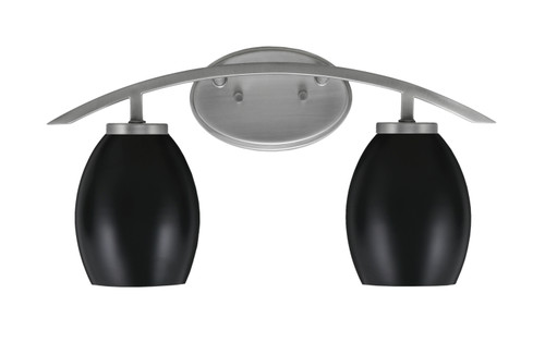 Kurve 2 Light Bath Bar, Graphite Finish, 5" Matte Black Oval Metal Shades (3722-GP-426-MB)